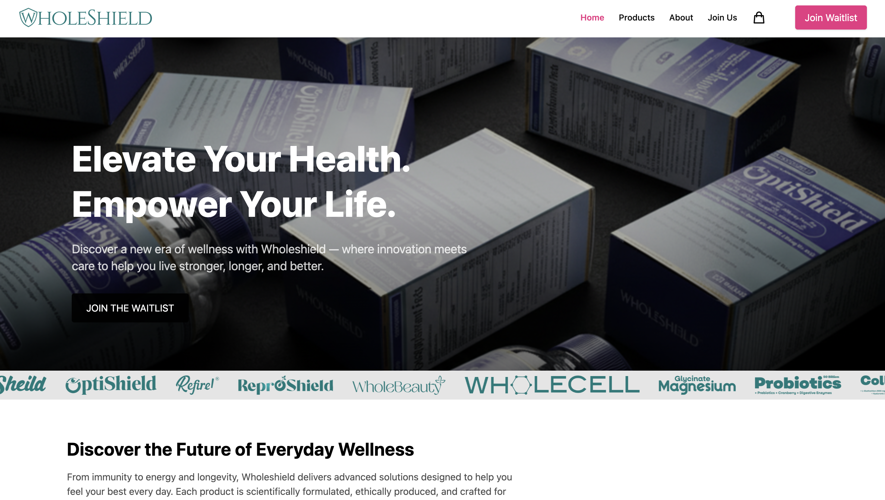 WholeShield Pre-Order Website